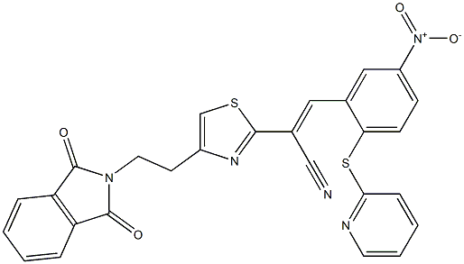 2-{4-[2-(1,3-dioxo-1,3-dihydro-2H-isoindol-2-yl)ethyl]-1,3-thiazol-2-yl}-3-[5-nitro-2-(2-pyridinylsulfanyl)phenyl]acrylonitrile|