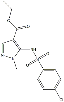 ethyl 5-{[(4-chlorophenyl)sulfonyl]amino}-1-methyl-1H-pyrazole-4-carboxylate Struktur