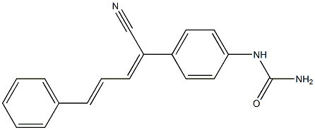 N-[4-(1-cyano-4-phenylbuta-1,3-dienyl)phenyl]urea Struktur