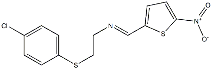 N1-[(5-nitro-2-thienyl)methylidene]-2-[(4-chlorophenyl)thio]ethan-1-amine,,结构式