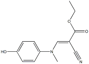 ethyl 2-cyano-3-[4-hydroxy(methyl)anilino]acrylate 化学構造式
