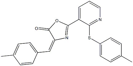 4-(4-methylbenzylidene)-2-{2-[(4-methylphenyl)thio]-3-pyridyl}-4,5-dihydro-1,3-oxazol-5-one Structure