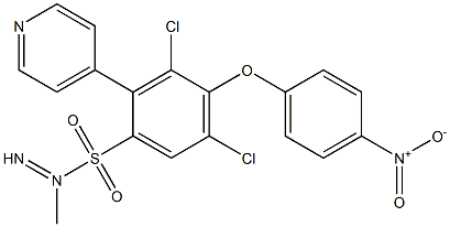 N1-imino(4-pyridyl)methyl-3,5-dichloro-4-(4-nitrophenoxy)benzene-1-sulfonamide,,结构式