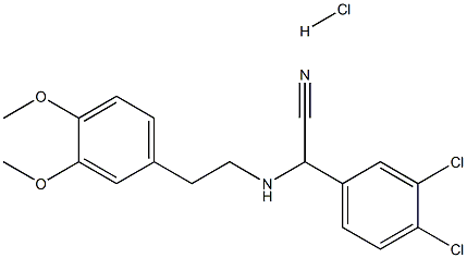 2-(3,4-dichlorophenyl)-2-[(3,4-dimethoxyphenethyl)amino]acetonitrile hydrochloride Structure