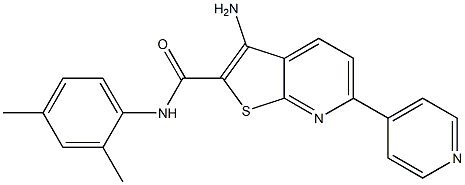 3-amino-N-(2,4-dimethylphenyl)-6-(4-pyridinyl)thieno[2,3-b]pyridine-2-carboxamide Struktur