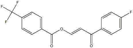 3-(4-fluorophenyl)-3-oxoprop-1-enyl 4-(trifluoromethyl)benzoate 化学構造式