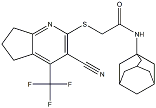 N-(1-adamantyl)-2-{[3-cyano-4-(trifluoromethyl)-6,7-dihydro-5H-cyclopenta[b]pyridin-2-yl]sulfanyl}acetamide|