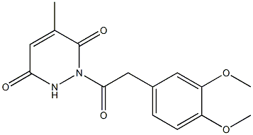 1-[2-(3,4-dimethoxyphenyl)acetyl]-5-methyl-1,2,3,6-tetrahydropyridazine-3,6-dione,,结构式