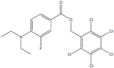 2,3,4,5,6-pentachlorobenzyl 4-(diethylamino)-3-fluorobenzenecarboxylate 化学構造式