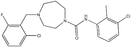 N1-(3-chloro-2-methylphenyl)-4-(2-chloro-6-fluorobenzyl)-1,4-diazepane-1-carboxamide Struktur