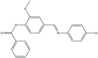 4-{[(4-chlorophenyl)imino]methyl}-2-methoxyphenyl benzoate 化学構造式