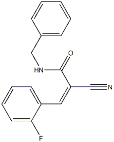 (Z)-N-benzyl-2-cyano-3-(2-fluorophenyl)-2-propenamide|