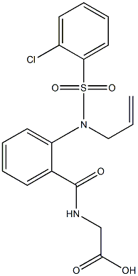 2-[(2-{allyl[(2-chlorophenyl)sulfonyl]amino}benzoyl)amino]acetic acid 化学構造式