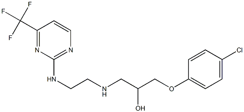 1-(4-chlorophenoxy)-3-[(2-{[4-(trifluoromethyl)pyrimidin-2-yl]amino}ethyl)amino]propan-2-ol 结构式