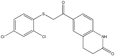 6-{2-[(2,4-dichlorophenyl)thio]acetyl}-1,2,3,4-tetrahydroquinolin-2-one Struktur