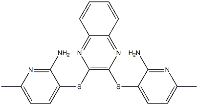 3-({3-[(2-amino-6-methyl-3-pyridyl)thio]quinoxalin-2-yl}thio)-6-methylpyrid in-2-amine 结构式