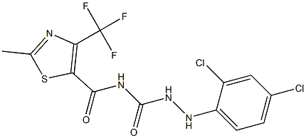 N-{[2-(2,4-dichlorophenyl)hydrazino]carbonyl}-2-methyl-4-(trifluoromethyl)-1,3-thiazole-5-carboxamide Struktur