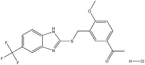 1-[4-methoxy-3-({[5-(trifluoromethyl)-1H-benzo[d]imidazol-2-yl]thio}methyl)phenyl]ethan-1-one hydrochloride