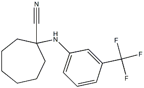 1-[3-(trifluoromethyl)anilino]cycloheptane-1-carbonitrile,,结构式