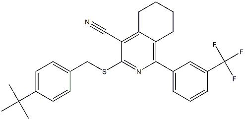 3-{[4-(tert-butyl)benzyl]sulfanyl}-1-[3-(trifluoromethyl)phenyl]-5,6,7,8-tetrahydro-4-isoquinolinecarbonitrile