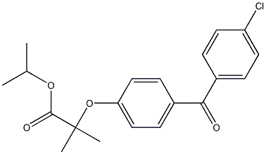 isopropyl 2-[4-(4-chlorobenzoyl)phenoxy]-2-methylpropanoate Struktur