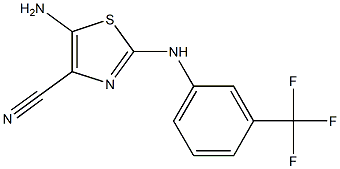 5-amino-2-[3-(trifluoromethyl)anilino]-1,3-thiazole-4-carbonitrile,,结构式