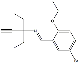 N3-(5-bromo-2-ethoxybenzylidene)-3-ethylpent-1-yn-3-amine,,结构式