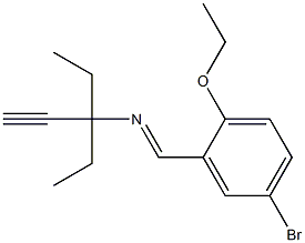 N3-(5-bromo-2-ethoxybenzylidene)-3-ethylpent-1-yn-3-amine 化学構造式