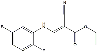 ethyl 2-cyano-3-(2,5-difluoroanilino)acrylate 化学構造式