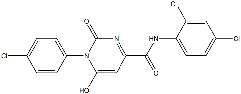 1-(4-chlorophenyl)-N-(2,4-dichlorophenyl)-6-hydroxy-2-oxo-1,2-dihydro-4-pyrimidinecarboxamide 结构式