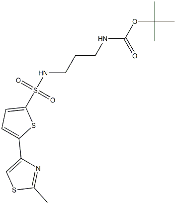  tert-butyl N-[3-({[5-(2-methyl-1,3-thiazol-4-yl)-2-thienyl]sulfonyl}amino)propyl]carbamate