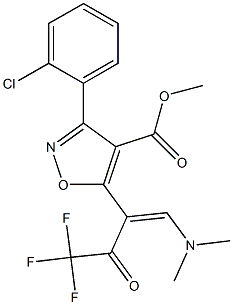 methyl 3-(2-chlorophenyl)-5-[2-(dimethylamino)-1-(2,2,2-trifluoroacetyl)vinyl]-4-isoxazolecarboxylate Structure