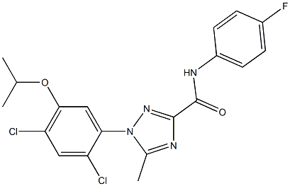 1-(2,4-dichloro-5-isopropoxyphenyl)-N-(4-fluorophenyl)-5-methyl-1H-1,2,4-triazole-3-carboxamide Struktur