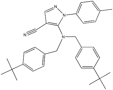 5-{bis[4-(tert-butyl)benzyl]amino}-1-(4-methylphenyl)-1H-pyrazole-4-carbonitrile Struktur