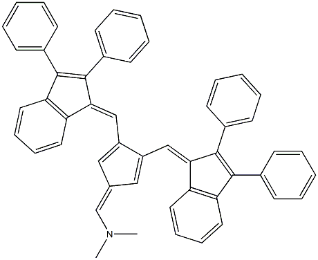 N-({3,4-di[(2,3-diphenyl-1H-inden-1-yliden)methyl]cyclopenta-2,4-dienyliden}methyl)-N,N-dimethylamine Structure