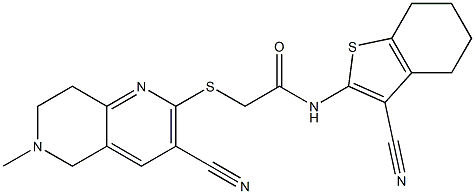 2-[(3-cyano-6-methyl-5,6,7,8-tetrahydro[1,6]naphthyridin-2-yl)sulfanyl]-N-(3-cyano-4,5,6,7-tetrahydro-1-benzothiophen-2-yl)acetamide