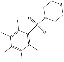 4-[(2,3,4,5,6-pentamethylphenyl)sulfonyl]thiomorpholine Structure