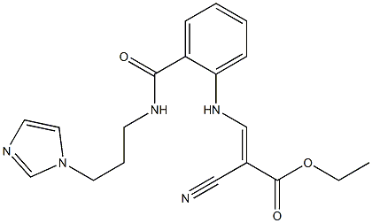 ethyl 2-cyano-3-[2-({[3-(1H-imidazol-1-yl)propyl]amino}carbonyl)anilino]acrylate,,结构式