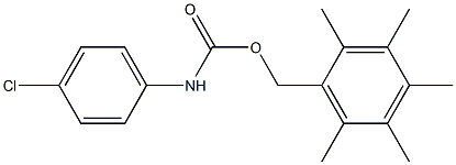 2,3,4,5,6-pentamethylbenzyl N-(4-chlorophenyl)carbamate 结构式