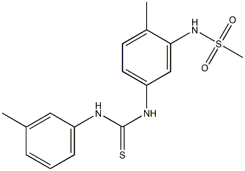 N-{2-methyl-5-[(3-toluidinocarbothioyl)amino]phenyl}methanesulfonamide 化学構造式