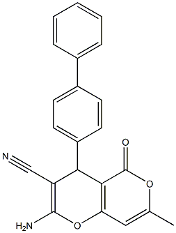 2-amino-4-[1,1'-biphenyl]-4-yl-7-methyl-5-oxo-4H,5H-pyrano[4,3-b]pyran-3-carbonitrile