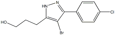 3-[4-bromo-3-(4-chlorophenyl)-1H-pyrazol-5-yl]propan-1-ol Structure