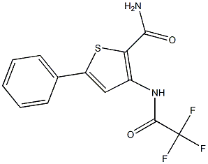 5-phenyl-3-[(2,2,2-trifluoroacetyl)amino]thiophene-2-carboxamide Struktur