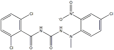 N1-(2,6-dichlorobenzoyl)-2-(4-chloro-2-nitrophenyl)-2-methylhydrazine-1-carboxamide Structure