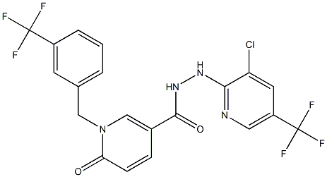  N'-[3-chloro-5-(trifluoromethyl)-2-pyridinyl]-6-oxo-1-[3-(trifluoromethyl)benzyl]-1,6-dihydro-3-pyridinecarbohydrazide