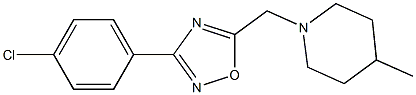 3-(4-chlorophenyl)-5-[(4-methylpiperidino)methyl]-1,2,4-oxadiazole 结构式