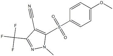 5-[(4-methoxyphenyl)sulfonyl]-1-methyl-3-(trifluoromethyl)-1H-pyrazole-4-carbonitrile