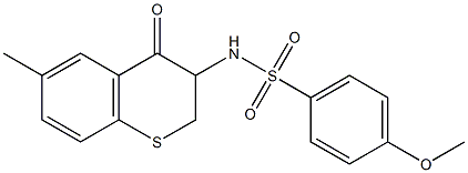 4-methoxy-N-(6-methyl-4-oxo-3,4-dihydro-2H-thiochromen-3-yl)benzenesulfonamide|