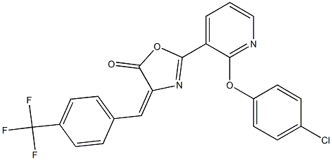 2-[2-(4-chlorophenoxy)-3-pyridyl]-4-[4-(trifluoromethyl)benzylidene]-4,5-dihydro-1,3-oxazol-5-one,,结构式