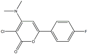3-chloro-4-(dimethylamino)-6-(4-fluorophenyl)-2H-pyran-2-one 结构式